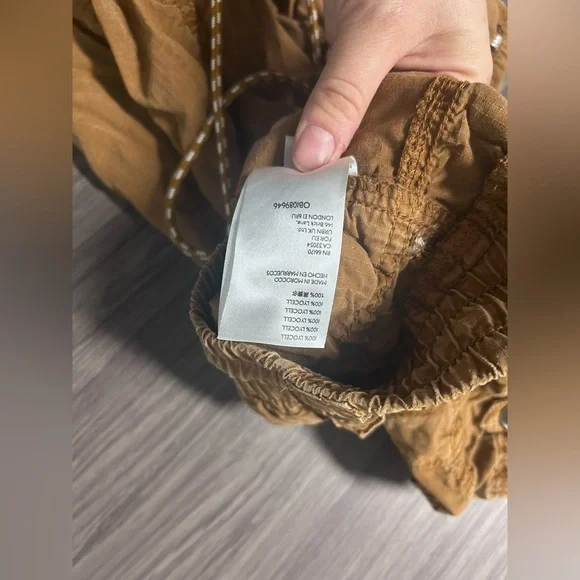 By Anthropologie Elastic Tie Waist Jogger Pants Women's Small Brown - Picture 9 of 9